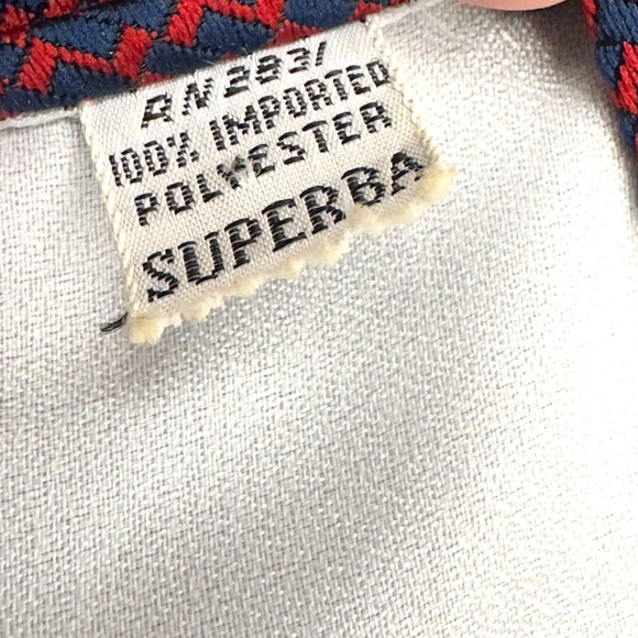 Superba‎ Vintage Imported Polyester Dress Tie Bold Zigzag Pattern 53" 3.25" - Picture 6 of 9